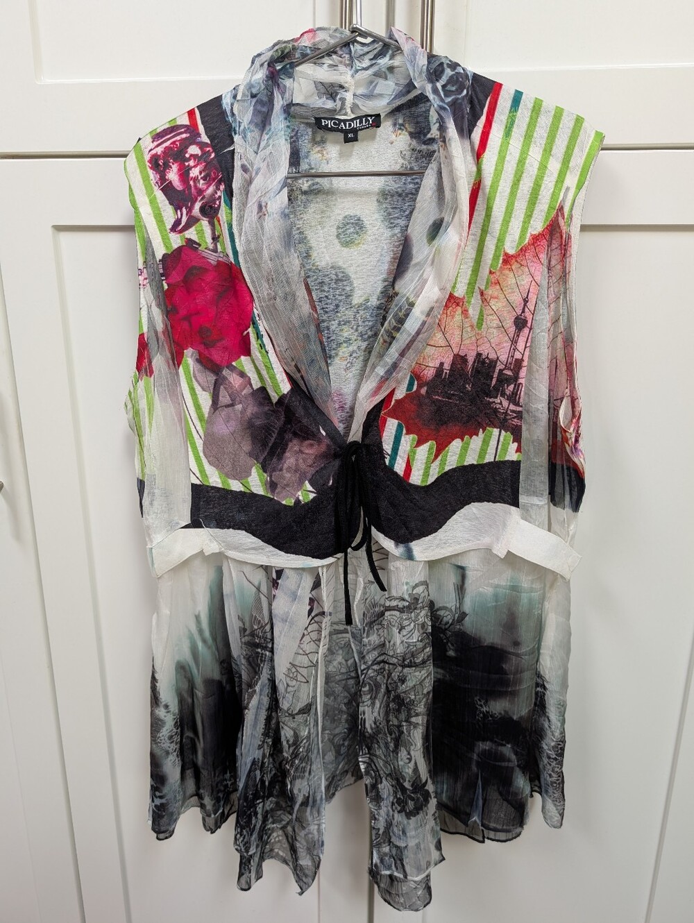 Picadilly Sheer Tie-Front Vest